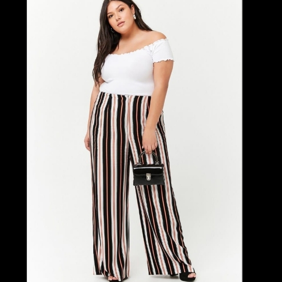 Forever 21 Pants - Forever 21 Plus + Wide Leg Pinstriped Pants 2X